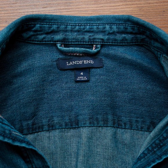Lands'End Womens Denim Button Down Shirt - Picture 5 of 8